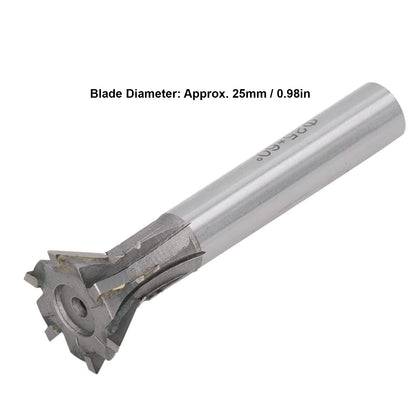 Dovetail Milling Cutter 6 Flute 60 Degree 25mm Diameter Carbide End Mill Straight Shank for General Ferrous Nonferrous Metals Machining