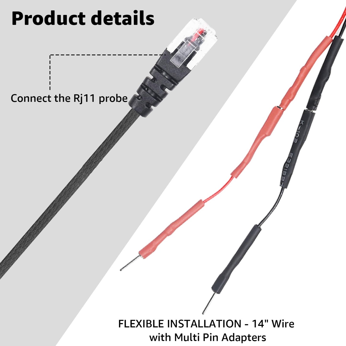 Sousery 1PC RJ11 Replacement Mirror Wire Power Cord for Uniden Radar Detectors，Fits R4 R3 R1 R7 DFR7 R8 Model(3005201U)