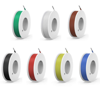20 awg Silicone Electrical Wire Cable 7 Colors (23ft Each) 20 Gauge Hookup Wires Electronics kit Stranded Tinned Copper Wire Flexible and Soft for DIY