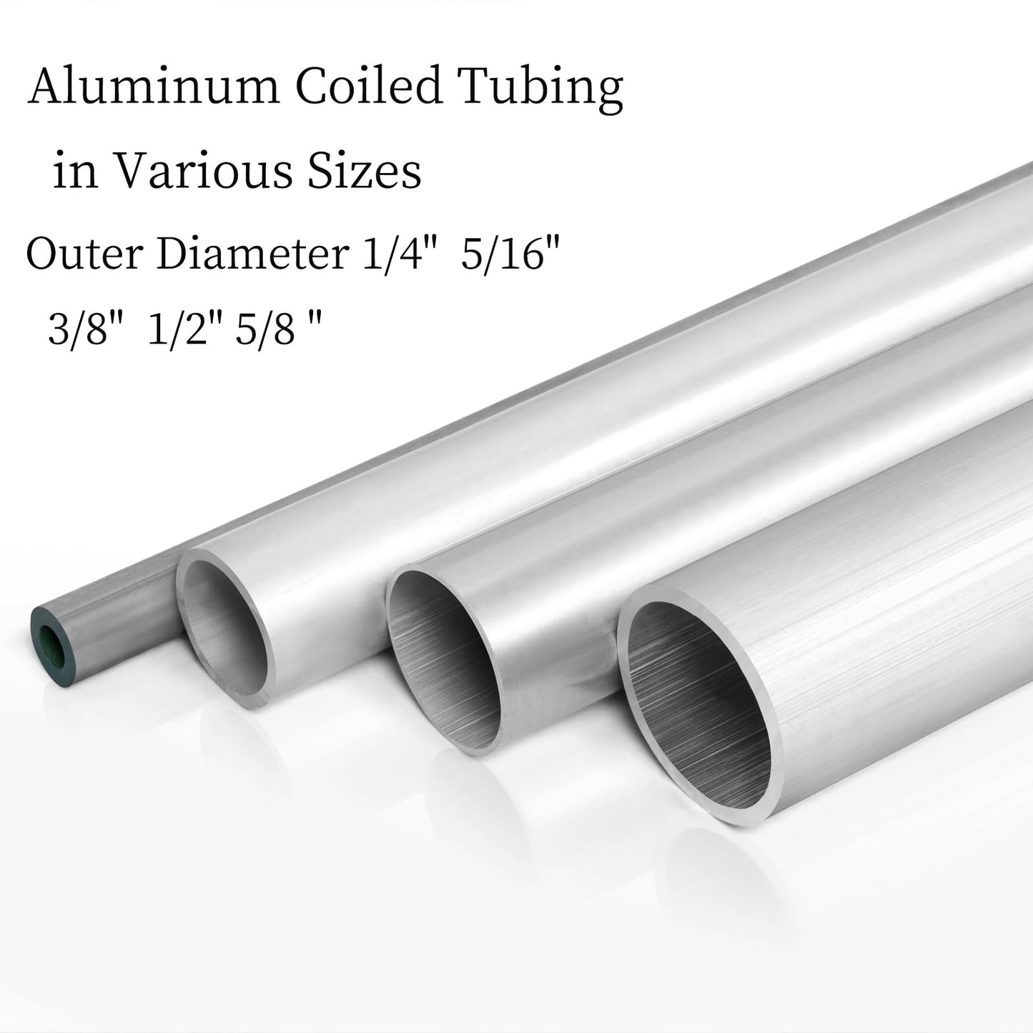 1/4" OD Aluminum Coiled Tubing, CYIWPH Seamless Round Pipe 1060, 0.04" Wall Thickness, Refrigeration Tubing, Fuel Line, Automotive Oil Pipe, Compressor Tube, 25Ft