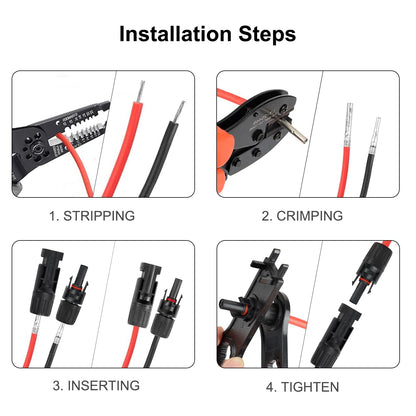 20Pairs/40PCS Solar Panel Connectors MC4 Male & Female Solar Cable Connectors Adapter IP67 Waterproof Dustproof Connector with 2 Pack Spanners 1000V 2.5mm²-6mm²