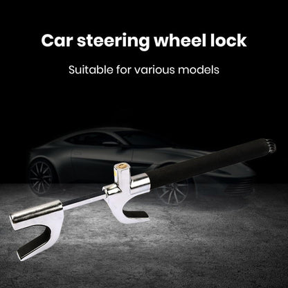 Car Steering Wheel Lock, Antitheft Lock with 3 Keys, Retractable Stainless Anti Theft Car Device with Escape Hammer Universal Fit Car Trucks SUV Van Auto