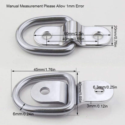 TooTaci D-Ring Tie Down Anchors 1/4" Heavy Duty,10pcs Stainless Steel Trailers Tie Down Anchor 1200BLS for Boats,Trailers Trucks RV,Warehouse,Garage,D Rings Anchor for Floor,Wall,Ceiling Mount