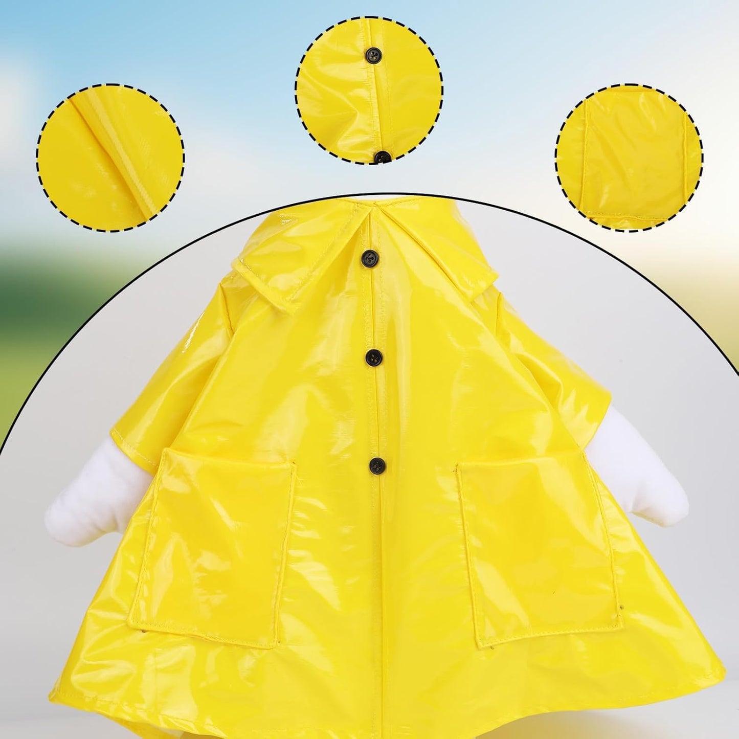 Porch Goose Raincoat Outfit, Waterproof Lawn Porch Goose Outfits with Umbrella & Hat for 23" Statue, Outdoor Patio Garden Yard Decoration (B)