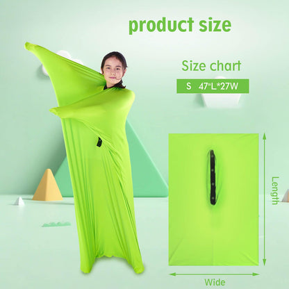 Sensory Sox Stretchy Body Socks Full-Body Wrap to Relieve Stress, Hyposensitivity Great for Boys, Girls with Autism, Anxiety (Small 47"x27", Green)