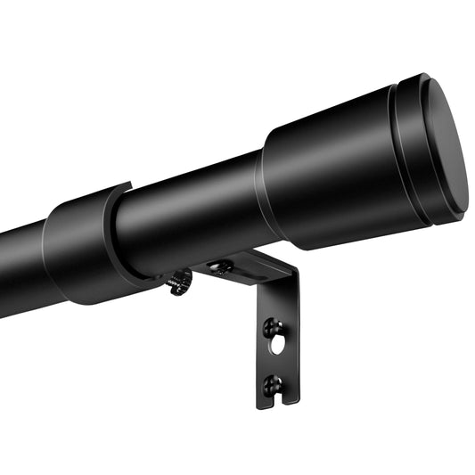 1 Inch Diameter Curtain Rod for Windows 84-120 Inch Extra Long Matte Black Curtain Rods with Brackets Adjustable Pole Heavy Duty Curtains Rod for Patio Kitchen Bedroom Living Room Outdoor