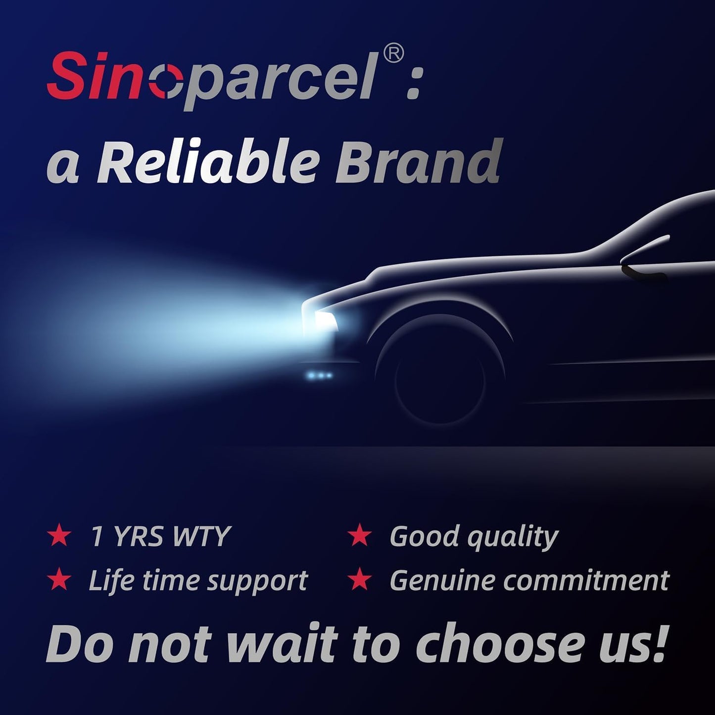 Sinoparcel H11 Halogen Low Beam Headlight or Fog Light Bulb 5000K, Brighter Replacement for Standard 55W Bulb, Pack of 2