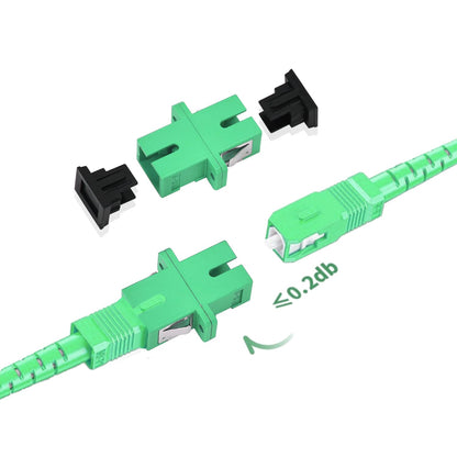 AutCreation Fiber Optic Internet Cable,Fiber Optic Patch Cable, Armored Fiber Optic Jumper Optical Patch Cord,Simplex OS1/OS2 9/125um,OD 3mm,LSZH (15M(49ft), White(SC/APC to SC/APC))
