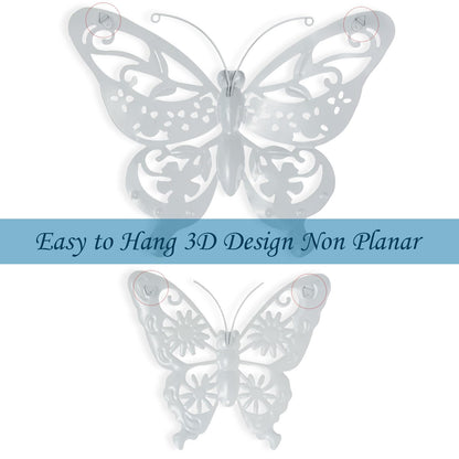 6Pcs Metal Butterfly Wall Decor, 14Inch/9Inch Outdoor Butterfly Wall Art for Fence Garden Yard Room Patio Balcony Decorations