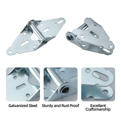 HOME MASTER HARDWARE 4 Pack Garage Door Hinge Heavy Duty 14 Gauge Steel #1 with Galvanized Finish - Residential/Light Commercial Garage Door Replacement