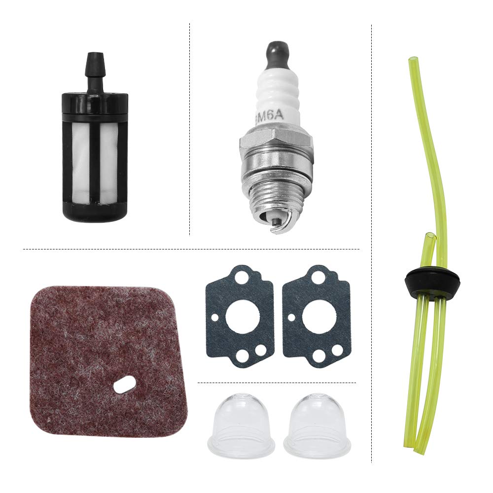 Anxingo C1Q-S97 Carburetor with Tune Up Kit Carb for Stihl FS38 FS45 FS46 FS55 KM55 HL45 FS45L FS45C FS46C FS55C FS55R FS55RC String Trimmer Weed Eater w/Fuel Line Air Filter Primer Bulb Gasket