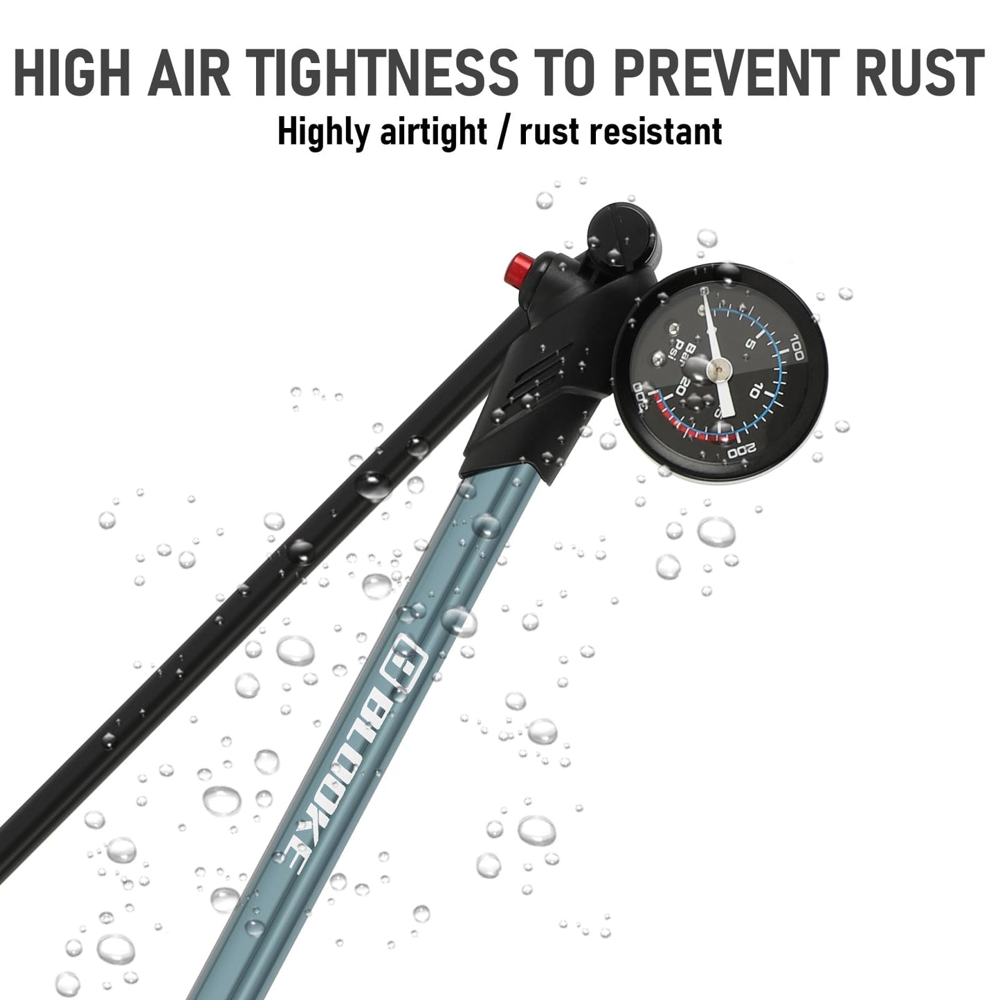 Shock Pump with 300psi High Pressure Air Portable Mini for Front Fork Rear Suspension Motorcycle, for Bike Motorcycle Lovers
