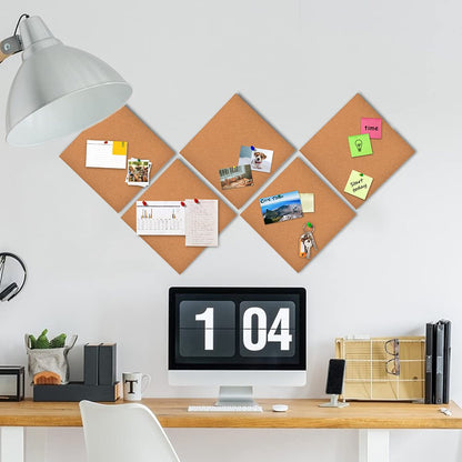YCCYYCCY 30cm x 30cm Self-Adhesive Cork Borad, 4mm Thick Cork Boards for Walls, 9 Pack Bulletin Board, Cork Board Tiles for Office, Home, School(4mm,9P,CA)
