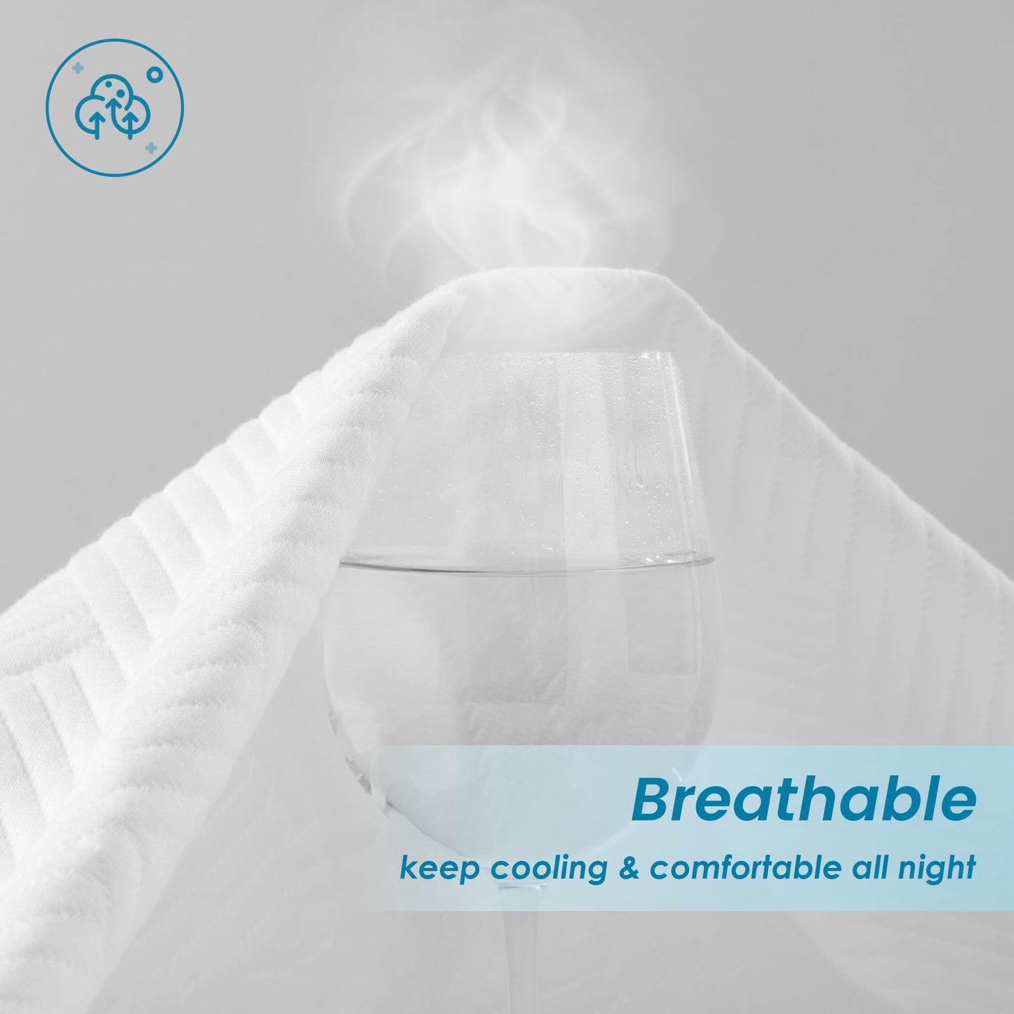 Cozymaker Queen Mattress Protector, Cooling Viscose from Bamboo Mattress Cover Fitted 8"-21" Deep Pocket, 100% Waterproof Soft Breathable Mattress Pad Protector Noiseless Washable