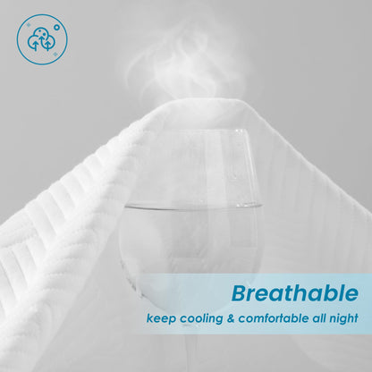 Cozymaker Queen Mattress Protector, Cooling Viscose from Bamboo Mattress Cover Fitted 8"-21" Deep Pocket, 100% Waterproof Soft Breathable Mattress Pad Protector Noiseless Washable