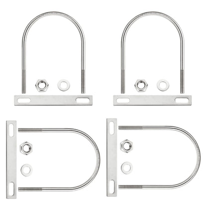 ACXFOND 4Pack Round U-Bolts 5.4"" Inner Widthx6.4 Length Stainless Steel U Bolts with Nuts, Frame Plate, Washers for Ski Boat, Fishing Boat or Sailboat Trailer