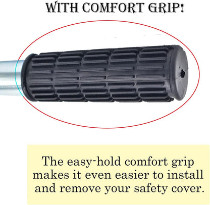 Poweka Safety Cover Installation and Removal Rod Tool for Inground Swimming Pools-Pool Cover Pole-26-1/2inch