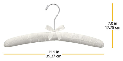 Whitmor 6114-48-C Satin and Brass Collection Set of 8 Satin Padded Hangers, Bone