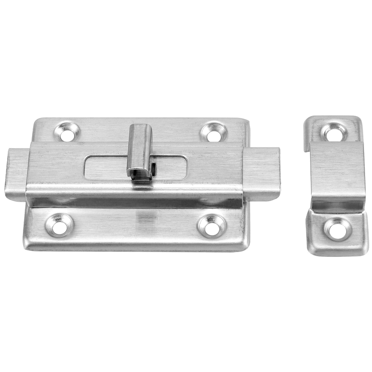 KEILEOHO 12 PCS 3 Inch Stainless Steel Slide Lock, Sliding Lock Barrel Bolt, Bathroom Stall Lock with Screws, Door Bolt Lock Slide for Hotel, Home, Room Doors