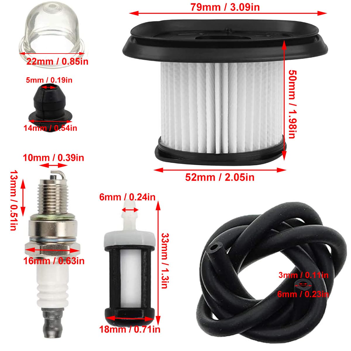 ZAMDOE BG86 Carburetor for stihl BG86C Leaf Blower Engine, 4241 120 0623, 4241 120 0616, with HD2 Air Filter+Spark Plug+Fuel Line+Fuel Filter