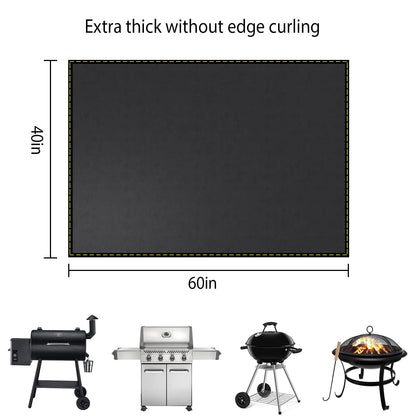 VCHOMY Under Grill Mat for Outdoor Grill Deck Patio Protector,60x40 Inch Large Silicone Fireproof Waterproof Oil-Proof Fire Pit Mat BBQ Barbecue Floor Matt Pad(40''x60'')