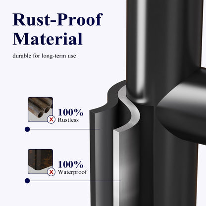 Kitsure Toilet Paper Roll Holder Free Standing – Rustproof Metal Toilet Paper Stand for 4 Rolls with Anti-Slip Base and Shelf for Phone & Small Items, Black, 63.0 x 23.5 x 15.0 cm