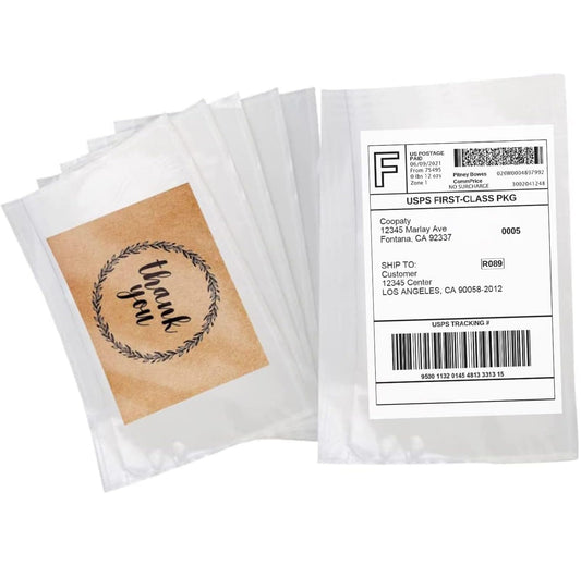 Coopaty 6" x 9" Adhesive Packing List Envelopes Clear Plastic Mailing Shipping Envelope Pouch (200 Pack)