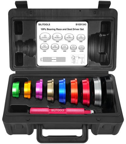 BILITOOLS Bearing Press Kit, 10 Piece Bearing Race and Seal Driver Set, Seal Driver Installer Set for Bearing Installation