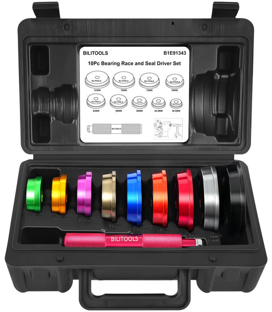 BILITOOLS Bearing Press Kit, 10 Piece Bearing Race and Seal Driver Set, Seal Driver Installer Set for Bearing Installation