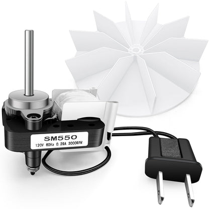 Vancasuk SM550 Universal Bathroom Vent Exhaust Fan Motor Replacement Kit, Compatible with Nutone Broan Uppco 50CFM 120V, Replace C65878, VFM100, E498-1, 82423K, K111, C01575, 65100, EM550, EM750