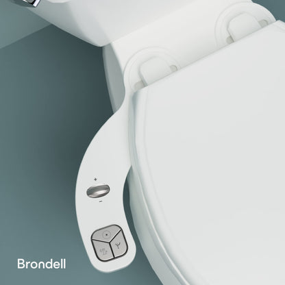Brondell FSP-150 FreshSpa Thinline Precision Essential Bidet Attachment for Toilet Seats with Adjustable Water Pressure, Side Arm Control, Thin Profile, White (Single Nozzle)