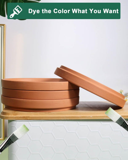 Terracotta Pot Plant Saucer -Round Plant Pot Saucers, Tiny Clay Plant Trays Great for Indoor Outdoor (4, 8 inch)