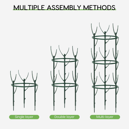 AOGEWON Plant Support Stakes, 10-Piece Set, Stackable Trellis for Monstera, Pothos, Climbing Vines, Indoor & Outdoor Use
