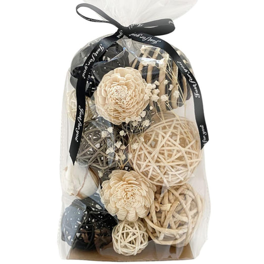 Qingbei Rina Black Decorative Balls,Assorted Wicker Rattan Balls,Bowl Vase Fillers for Centerpieces,Decorative Orbs Woven Spheres, Holiday Home Decor