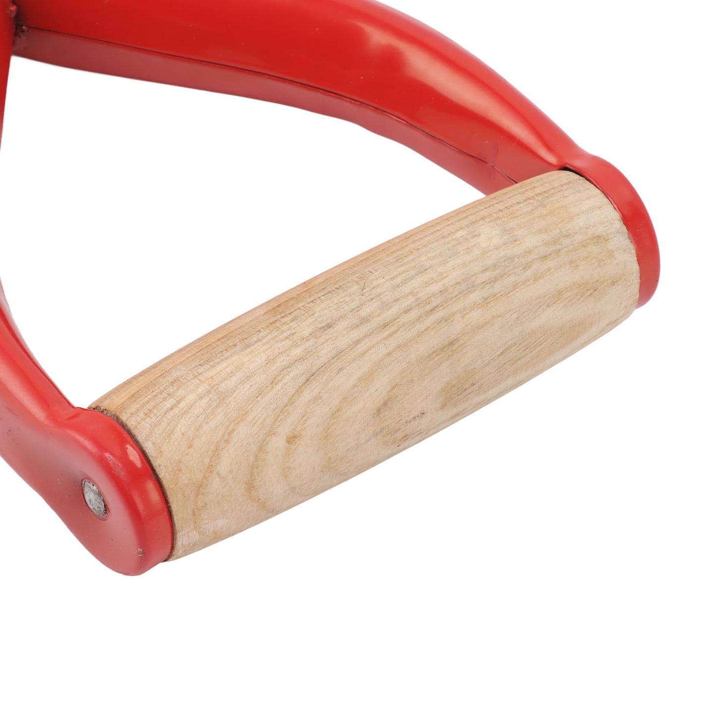 D Grip Shovel Handle, 1.22in ID Reusable Spade Replacement With Wooden Grip, Metal for Garden Digging Raking Tool (Red)