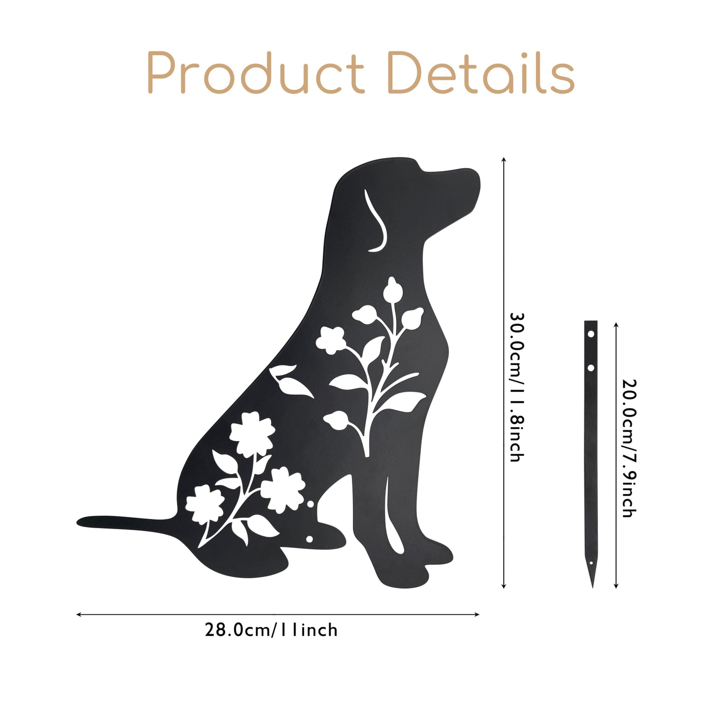 Urbraneco Labrador Retriever Garden Stake - Durable Outdoor Dog Statue for Lawn Decor
