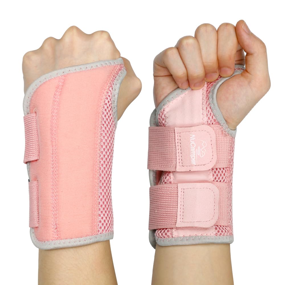 NuCamper Carpal Tunnel Wrist Brace for Both Left Right Hands,Adjustable Wrist Support Splint Hand Brace for Men Women,Night Sleep Support Arm Stabilizer with Compression Sleeve for Tendonitis,Arthritis,Sprains,Pain Relief