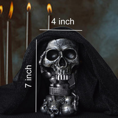 Skull Planter Gothic Home Decor, Cool Planters for Halloween Decorations Indoor/Outdoor Plants, Flower Pots, Plant Pots, Flower Pot, Plant Pot, Unique Statue Vase with Drainage(Tall Black Vases)
