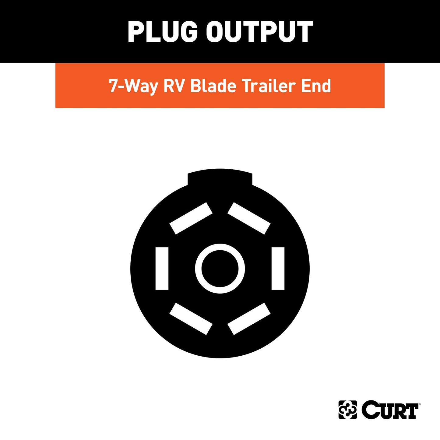 Curt Manufacturing 58190 7-Pole Metal Connector Trailer End