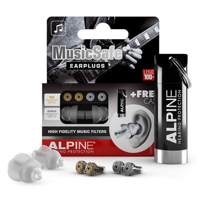 Alpine MusicSafe High Fidelity Music Ear Plugs for Noise Reduction - 2 Interchangeable Filter Sets - Professional Musician Hearing Protection - Hypoallergenic Reusable Soft Transparent Earplugs