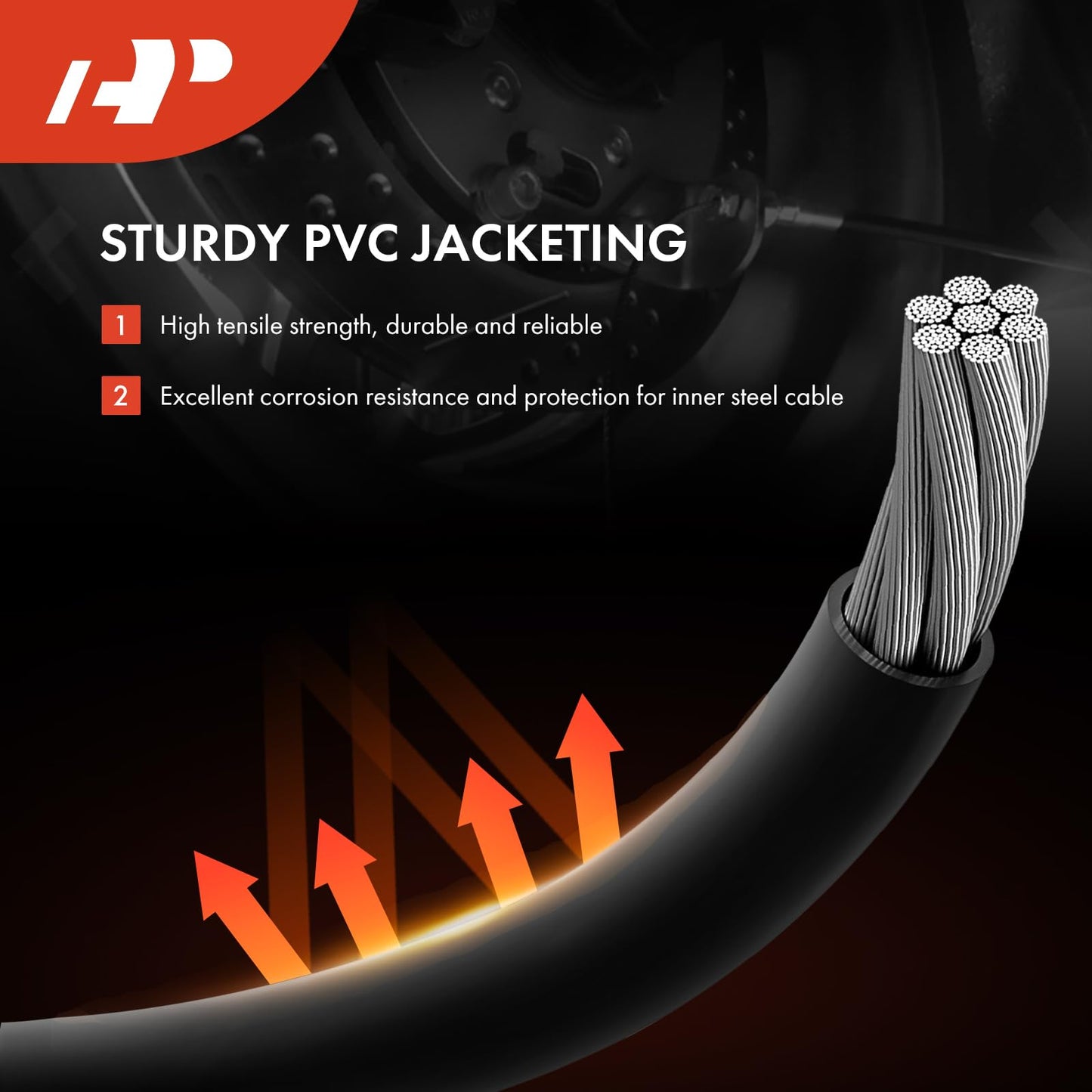 A-Premium Rear Driver and Passenger Side Parking Brake Cable Assembly Compatible with Volkswagen Models: Jetta 2000-2005, Jetta City 2007-2009, Golf, Golf City, Beetle, 2-PC Set