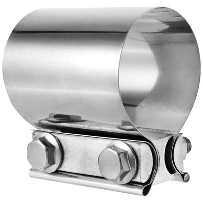 4 PCS 2.5 Inch Butt Joint Exhaust Band Clamp Sleeve, 2 1/2 Inch Stainless Steel Exhaust Clamp for Exhausts, Mufflers, Downpipes