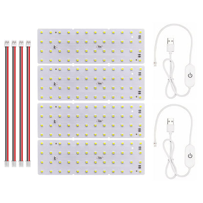 BambooSegD 4pcs Lithophane LED Backlight Board Kit KC009 KC010 for Bambu Lab H2D/X1/P1P/A1 LED Light Board LED Backlights Makerworld Model Parts USB 3D Print Accessory Photo Model DIY Light Box
