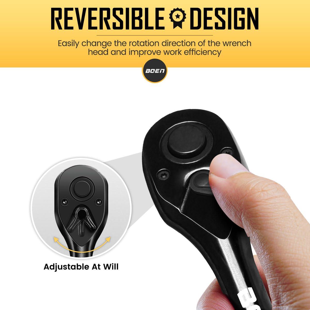 1/2-Inch Drive Ratchet Wrench, 72-Tooth Quick-Release Reversible Ratchet Wrench, Titanium Alloy Coating, High-Precision Durable Design