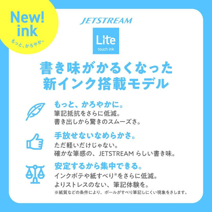 三菱鉛筆 Uni Jetstream Single Ballpoint Pen, Equipped with 0.7mm Lite Touch Ink (Black), Shell White, SXNLS07.1, Set of 10