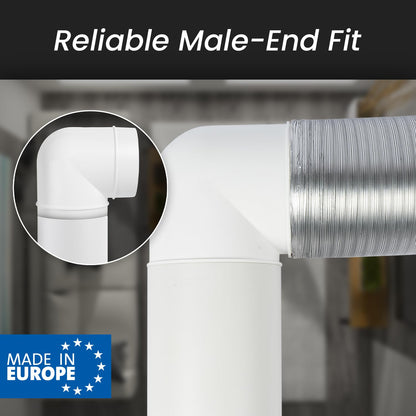 4 Inch Ducting Pipe 90 Degree Elbow Hose Ventilation Round Tube Bend Connector 4"