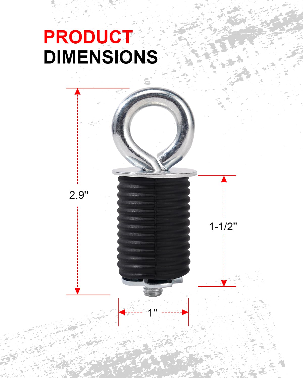 DAYDOOR Tie Down Anchor, ATV Anchors Compatible with Polaris RZR 800 900 1000 XP Turbo Pro Sportsman 450 570 850 ACE with 1" Hole Polaris RZR Accessories(6 Pcs,Black)