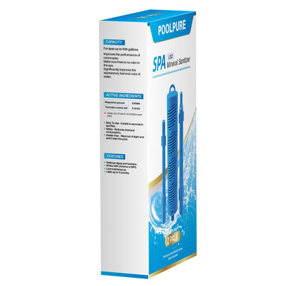 POOLPURE Hot Tub Mineral Stick, Silver Mineral Ion Cartridge, Spa Silver Ion Sanitizer (2 Pack)