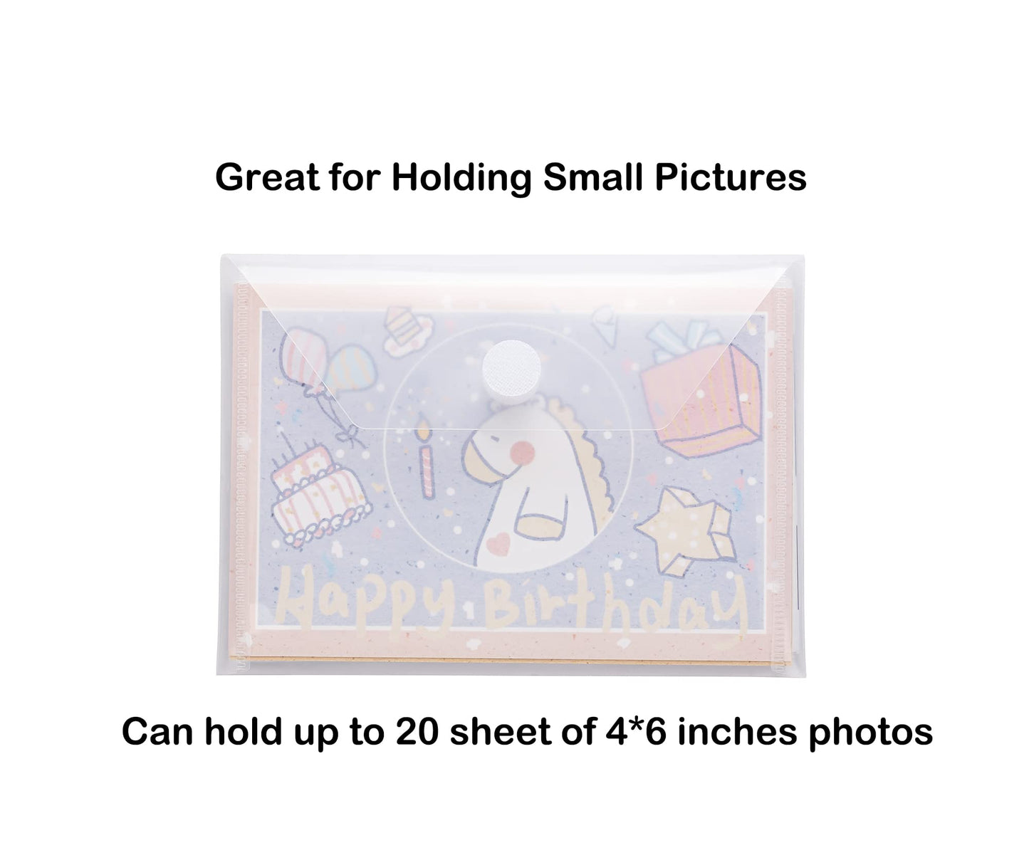 YESSART 4x6 Plastic Envelopes Hook Loop Closure Coupon Receipt Storage Holder 40 Pack