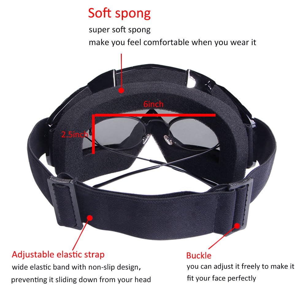 ATV Dirt Bike Goggles 2-Pack for Men Women - Motorcycle Motocross MX Riding UTV Helmet Offroad UV400 Anti-Scratch Fog Dustproof for Adults Youth Kids (Color+Clear)